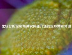 比较好的足彩预测软件提升您的足球博彩体验