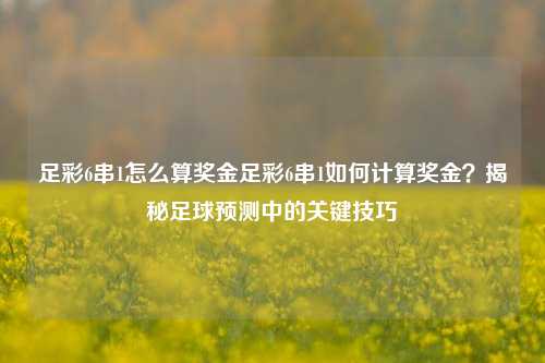 足彩6串1怎么算奖金足彩6串1如何计算奖金？揭秘足球预测中的关键技巧