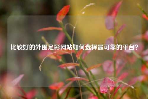 比较好的外围足彩网站如何选择最可靠的平台？